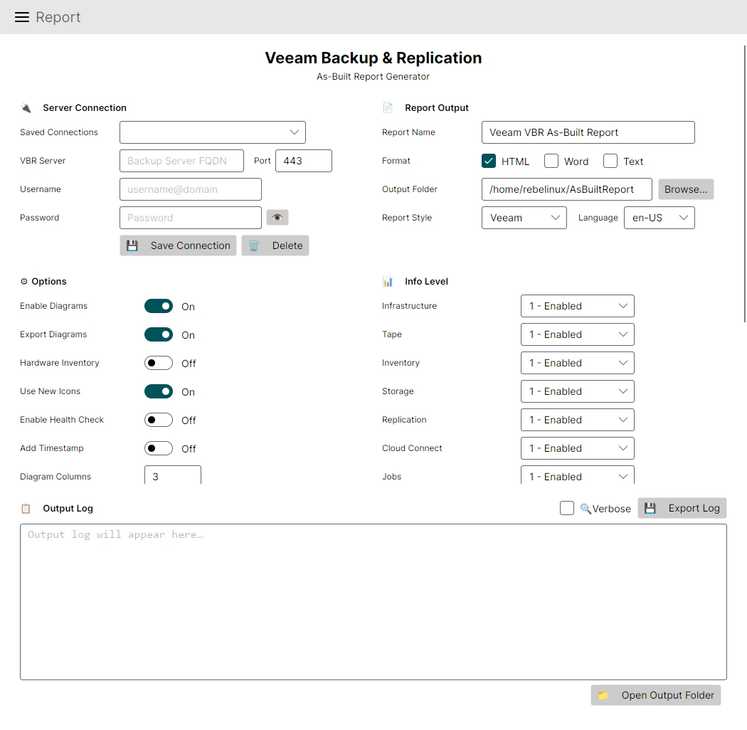 AsBuiltReport.Veeam.VBR GUI